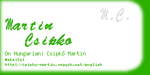 martin csipko business card
