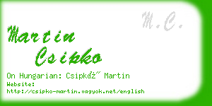 martin csipko business card